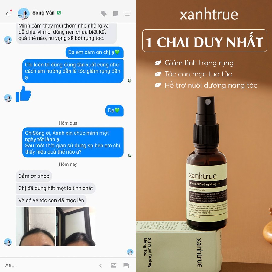 Feedback xịt tóc - xanhtrue